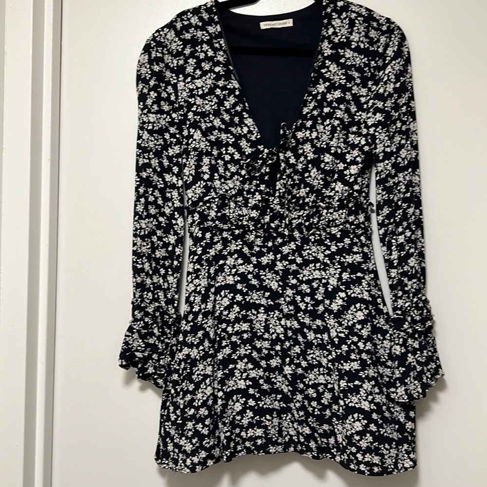 The East Order Black Floral Long Sleeve Dress